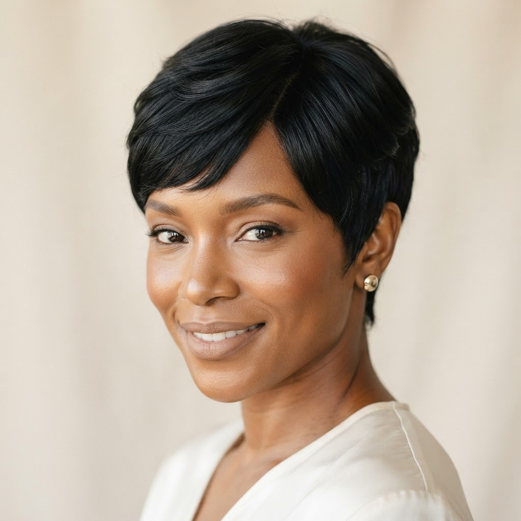 Black Pixie Cut 9A Human Hair